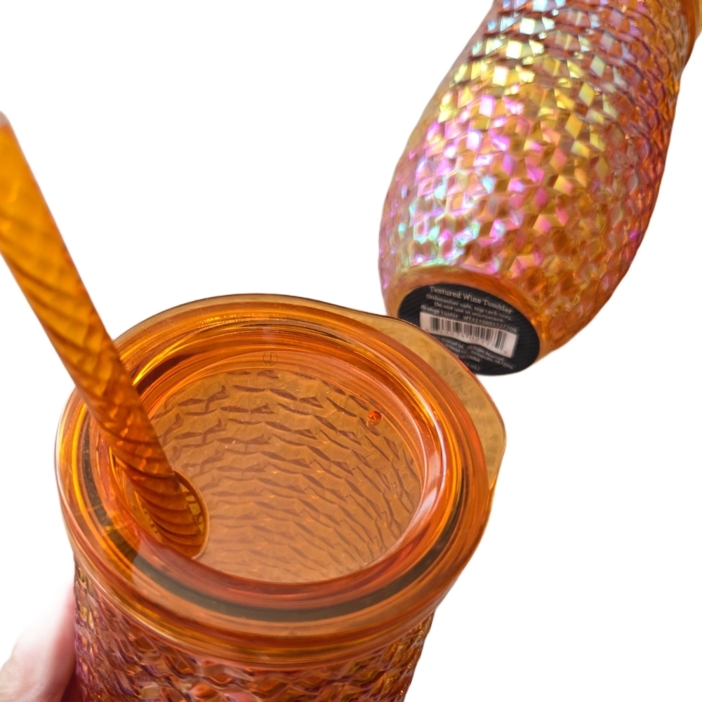 Bundle Of 6 Iridescent Tumblers with Straws NWT - Picture 2 of 3